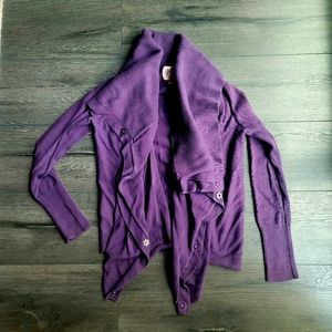 Juicy Couture *Size Small* Purple Cardigan | Cowl Neck Button Up Sweater